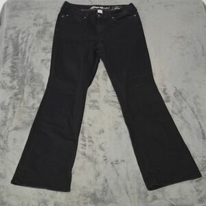 Eddie Bauer Curvy Bootcut Black Jeans Women's 10 Solid Denim Casual Workwear
